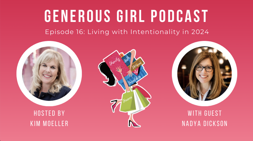Nadya Dickson and Kim Moeller recording the Generous Girl Podcast
